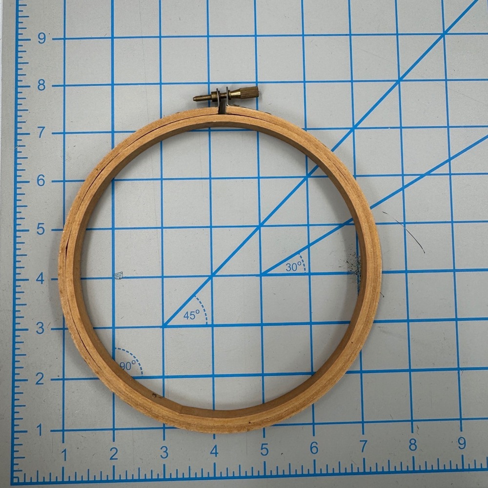 Vintage Wooden Embroidery Hoops 6 Inch Round Lot of 4 Brass Tension Screws
